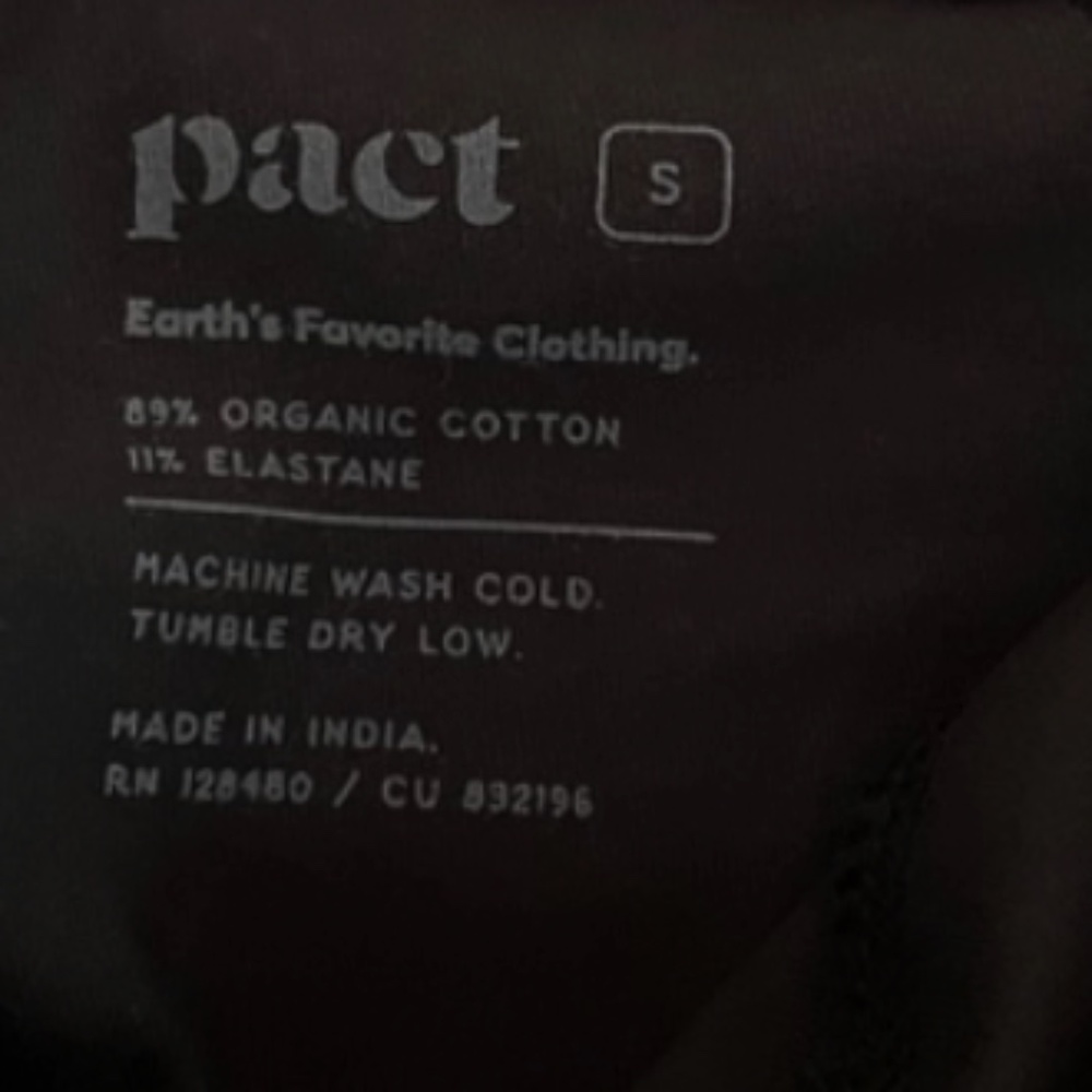 Pact Organic Cotton Black Leggings - Picture 3 of 3